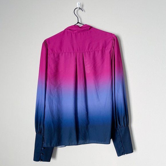 Tanya Taylor Susan Ombre Top Blouse Bow - Picture 3 of 8